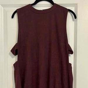 Suede Burgundy Dress with cut-out sides